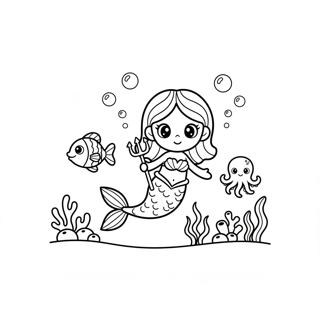 mermaid coloring pages - Coloring Pages
