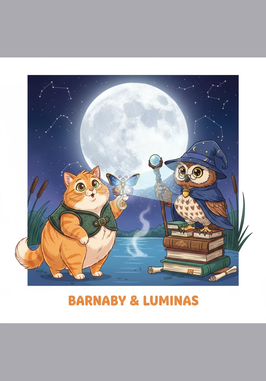 The path led him to the edge of the Moonlit Pond, where the water was as clear as a mirror. He watched as silver fish jumped to catch the reflections of the stars, creating ripples of liquid light.