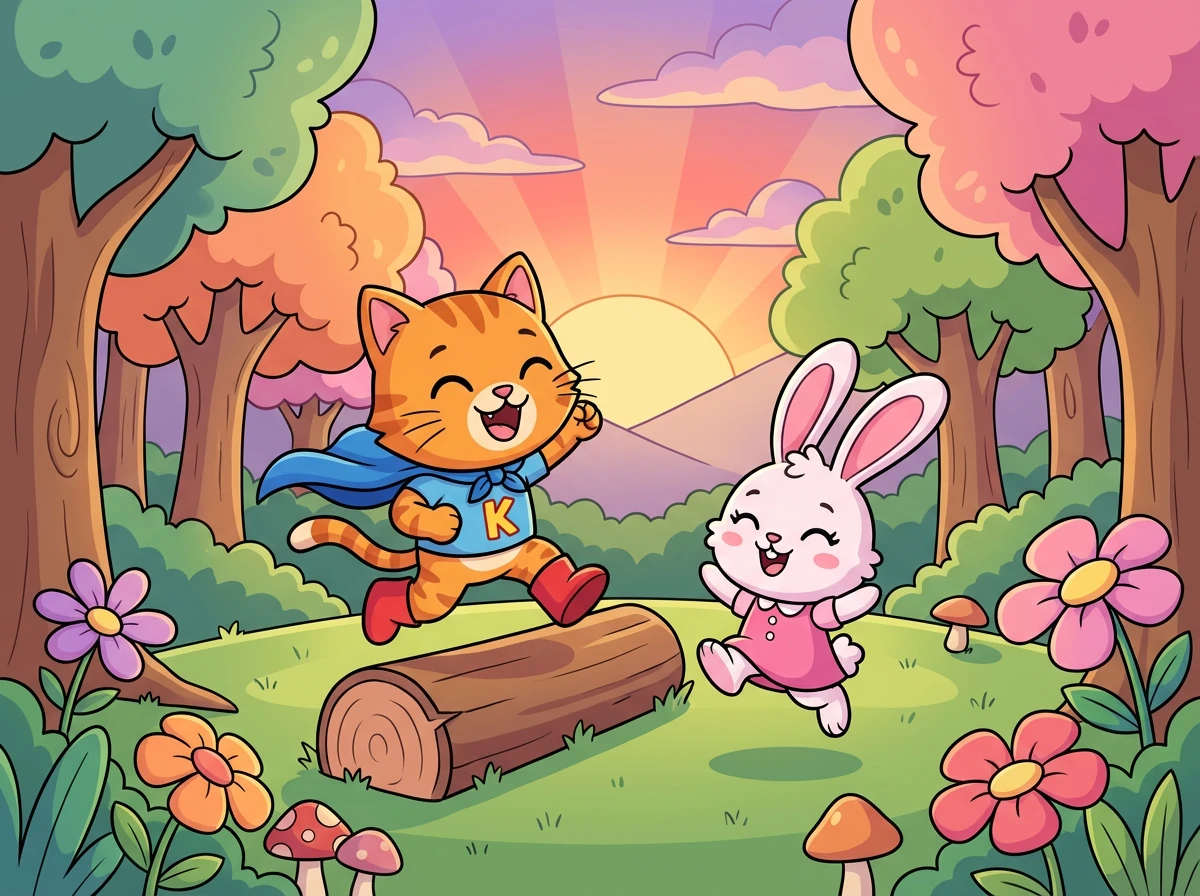 Suatu sore, teman baik Kiko, Mimi si kelinci, bermain di hutan dekat rumah Kiko. Mereka tertawa dan bersenang-senang sampai matahari mulai terbenam.