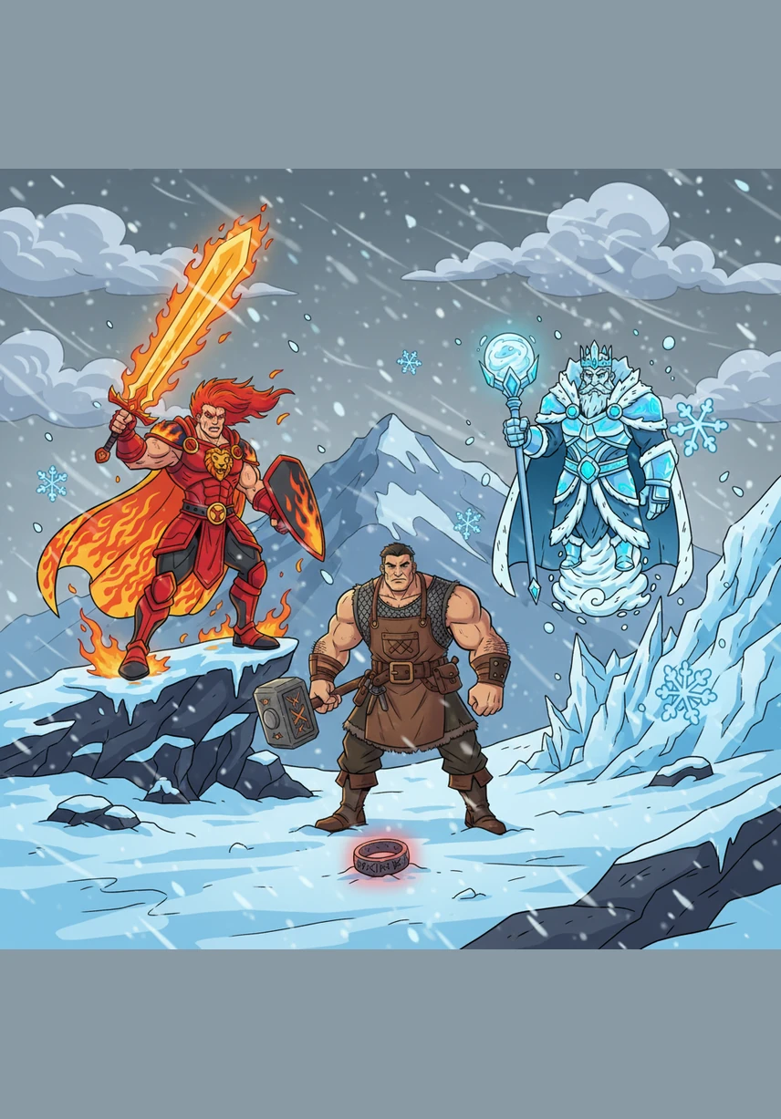 One evening, a streak of crimson light pierced the gray sky, crashing into the Forbidden Peaks with a thunderous roar. Driven by a strange pull in his chest, Kenji climbed the icy slopes to find a glowing, crystalline ember pulsing in the snow.