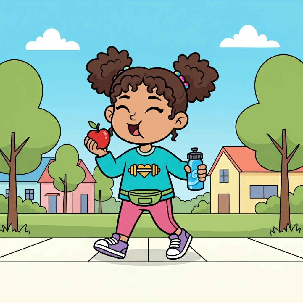 Taking a bite of the crisp, juicy apple, Amira felt a surge of energy. The sweetness was a welcome contrast to the usual processed food she ate. That day, instead of taking the bus, Amira decided to walk home, enjoying the fresh air and sunshine.