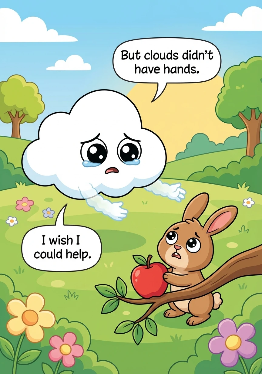 “I wish I could help,” Pip whispered. But clouds didn’t have hands.