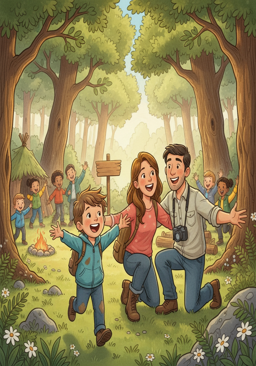 When his parents came to pick him up, Oliver ran to greet them with a beaming face. He excitedly described his new friends and all the fun things he had learned. Oliver had conquered his fears and found that Forest School was not a place to be feared, but a place to be loved.