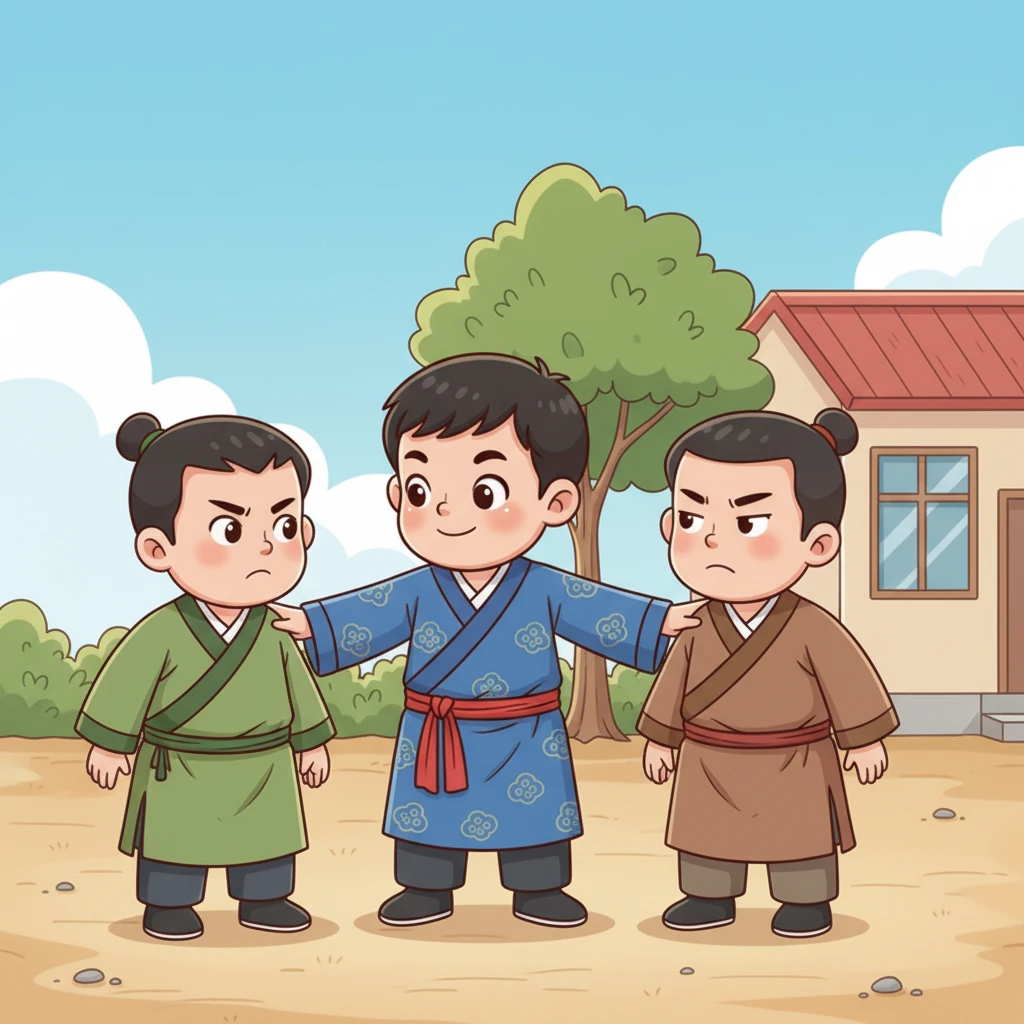 他想起《论语》中“和为贵”的教诲，于是他走上前去，用平静的声音劝说他们。小明建议他们先冷静下来，听听彼此的想法，然后一起找到解决问题的好办法。在小明的协调下，两个同学渐渐平息了怒火，开始互相理解。