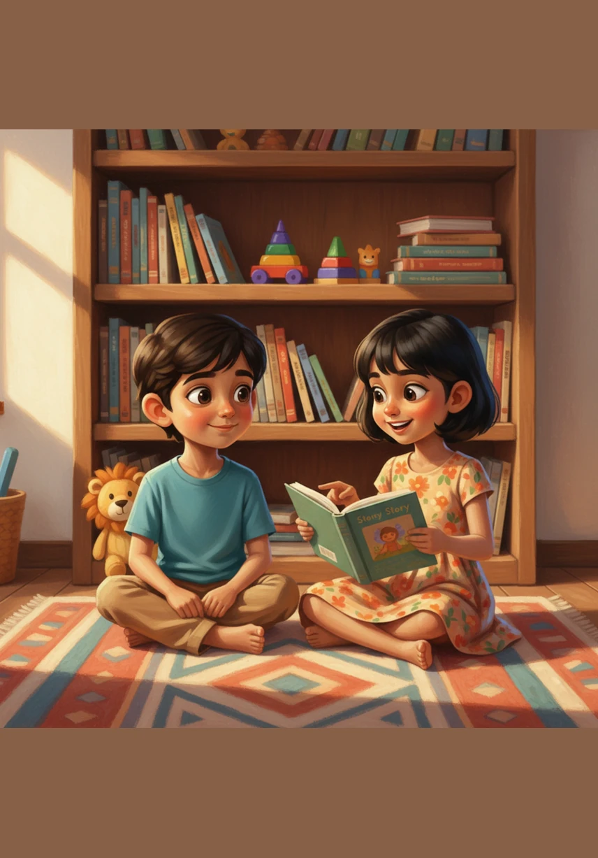 Now with 14 single ones, Ansh subtracts 5 to get 9, and the remaining ten stays in its place. He hands Anshika the crayons, happy to see the numbers written out showing he has exactly 19 left in his box.