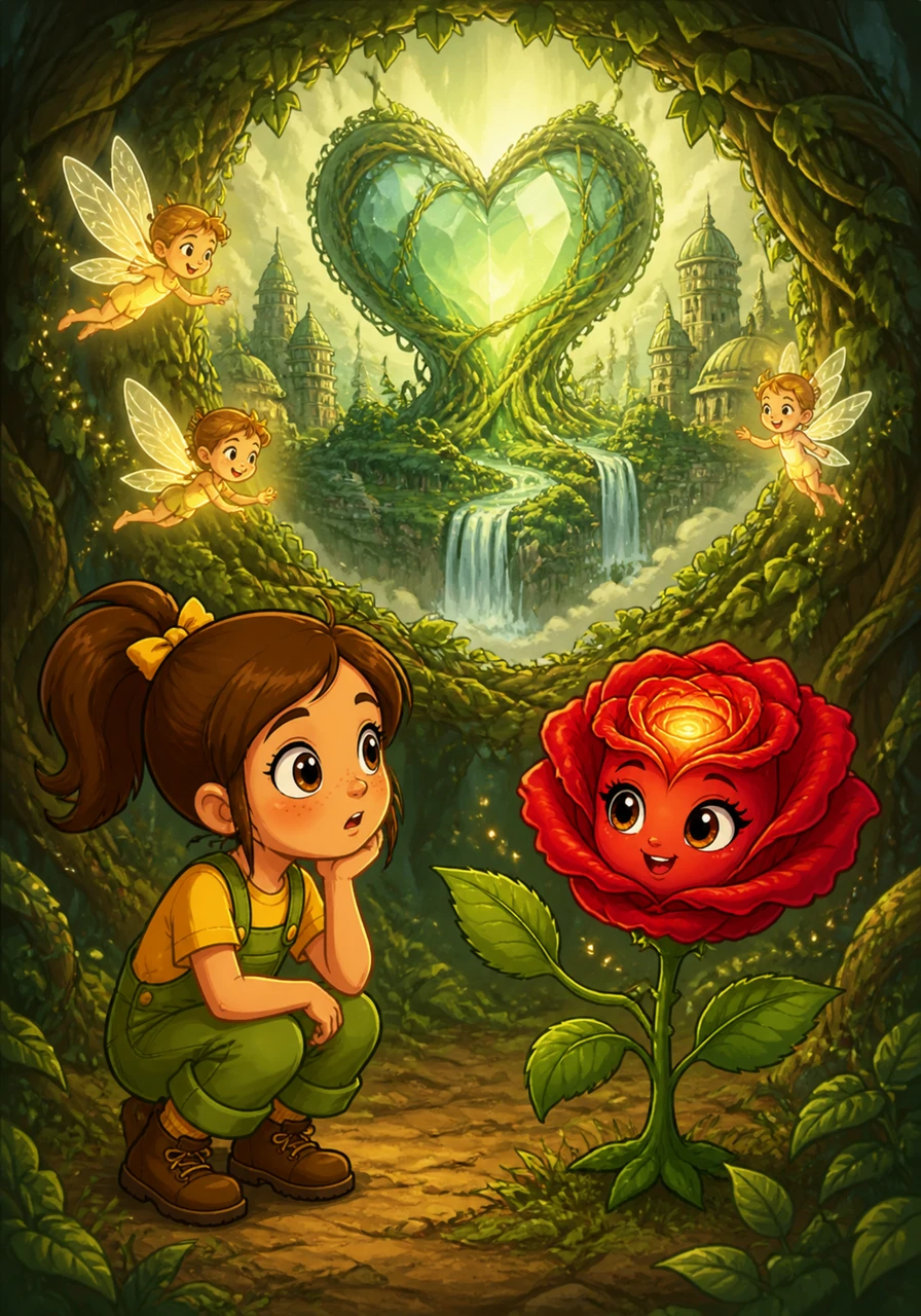 The rose told a tale of Lumina, a forgotten magical world that had been tucked away behind the Great Ivy Wall for a hundred years. It explained that the magic was fading because no one remembered the songs that kept the heart of the forest beating.