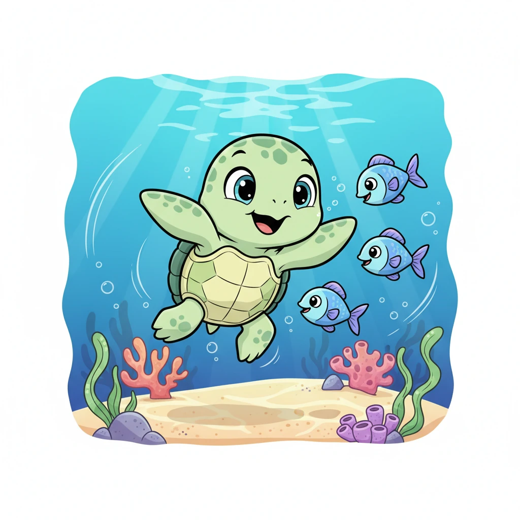 Pip couldn't resist! He giggled a bubbly giggle and playfully chased after the blue fish, twisting and turning with them. This was even more fun than he had imagined!