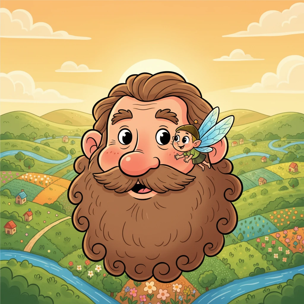 Higher and higher Whisp went, until he was eye-level with Gus's kind face. The world below looked like a colorful quilt, and Whisp felt a thrill of adventure.