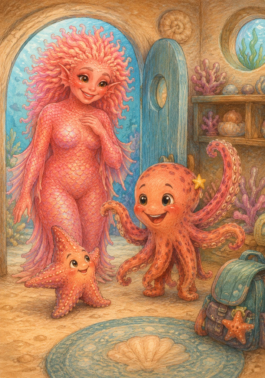 when Otto’s mother came to pick him up, he was too busy telling his new best friend, a little starfish named Stella, all about the exciting things he learned. ‘mom, guess what!’ he shouted happily, ‘tomorrow we are going to learn how to make super-fast bubbles! school is the best!’