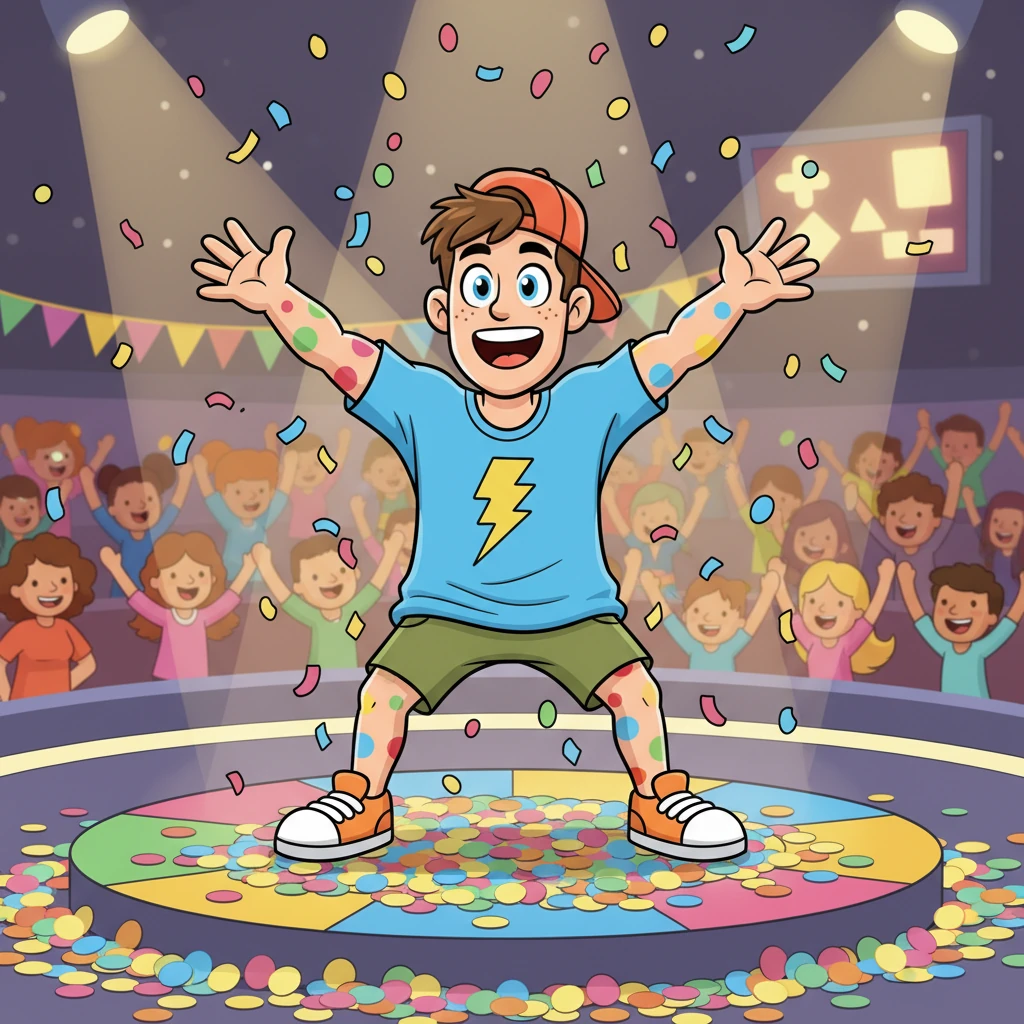 As the final confetti fell, Max stood victorious, no longer just the athletic young man who entered, but a magnificently squishy, stretchy, polka-dot-loving champion. He felt a profound sense of joy and belonging, realizing these new quirks weren't odd, but perfectly *him*. He had truly found a 'new you.'