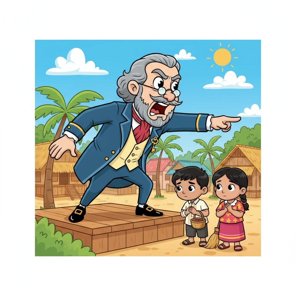 Sa kanyang isipan, ang mga Pilipino ay ipinanganak upang maging utusan, at kailangang palaging pagsabihan na sila ay para lamang sa gayong tungkulin. Ipinapakita niya ang kanyang pagiging dominante sa pamamagitan ng pagturo-turo at pagtaas ng boses. Para sa kanya, ang kanyang desisyon ay palaging tama.