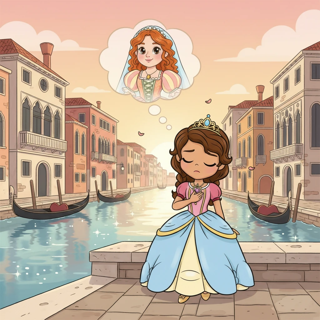 Sofia slowly opened her eyes, feeling the gentle breeze of a new morning. She was near the sparkling canals of Venice, a place she'd never been alone before. A little scared and very lonely, she closed her eyes and pictured Bianca’s bright smile, holding onto that warm memory.