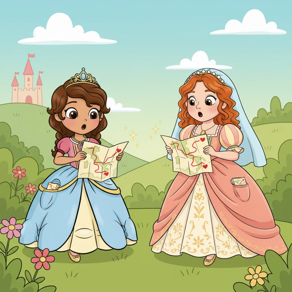 As Sofia searched her dress pocket for a handkerchief, her fingers brushed against something unexpected: a small, tightly folded map. She unfolded it to reveal a bright red line stretching all across Italy, ending at a tiny, sparkling heart. Bianca, at the same moment, discovered an identical map tucked into her own dress, a perfect match.