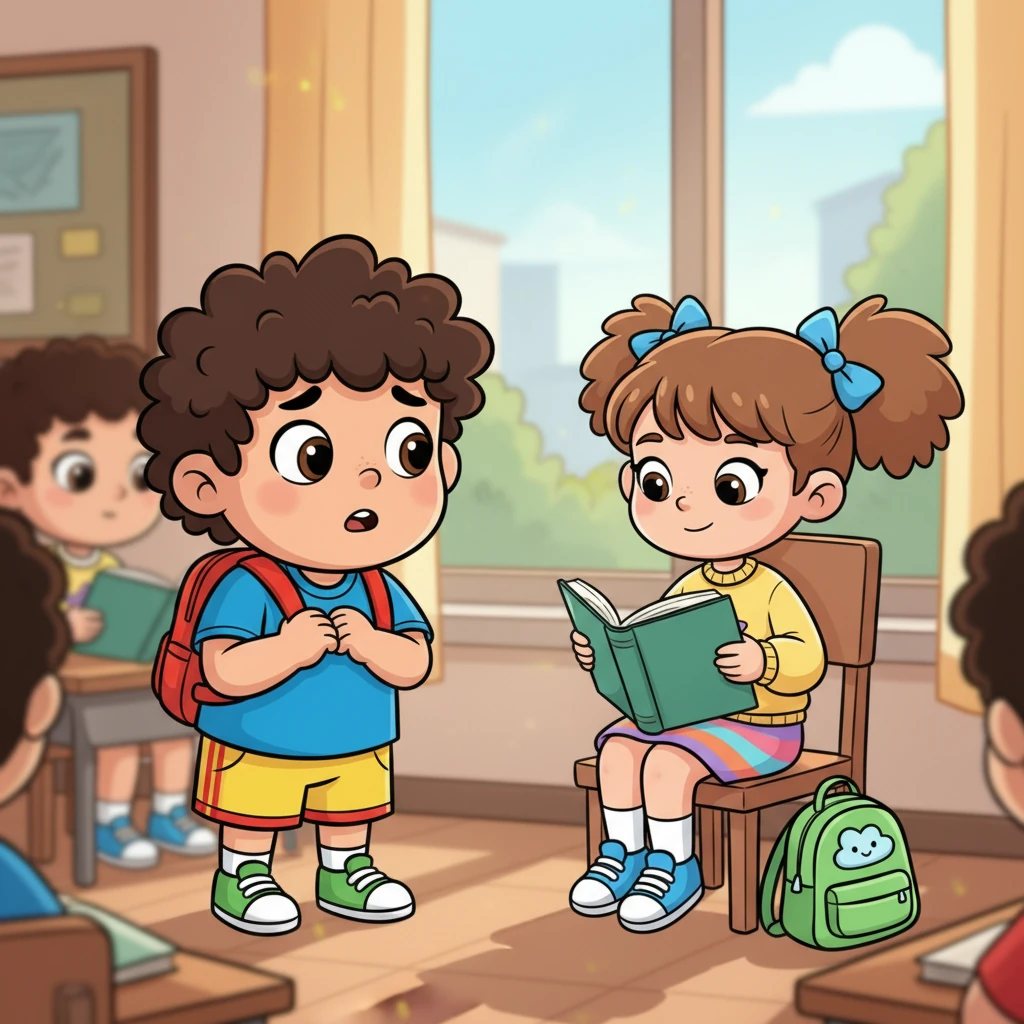 Carlos, a new student, felt a whirlwind of noise in the bustling high school hallways. He walked into literature class, feeling lost, until he saw her. Madison sat by the window, engrossed in a book, a subtle peace radiating from her. Carlos, voice softer than he intended, asked if he could sit.