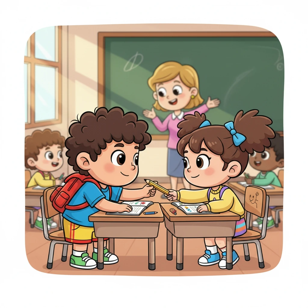 Weeks turned into a quiet rhythm between them. They shared notes and lent pencils, their hands brushing occasionally. Brief, knowing glances were exchanged when the teacher made a joke, building an unspoken connection. The classroom became their small world of silent understanding.
