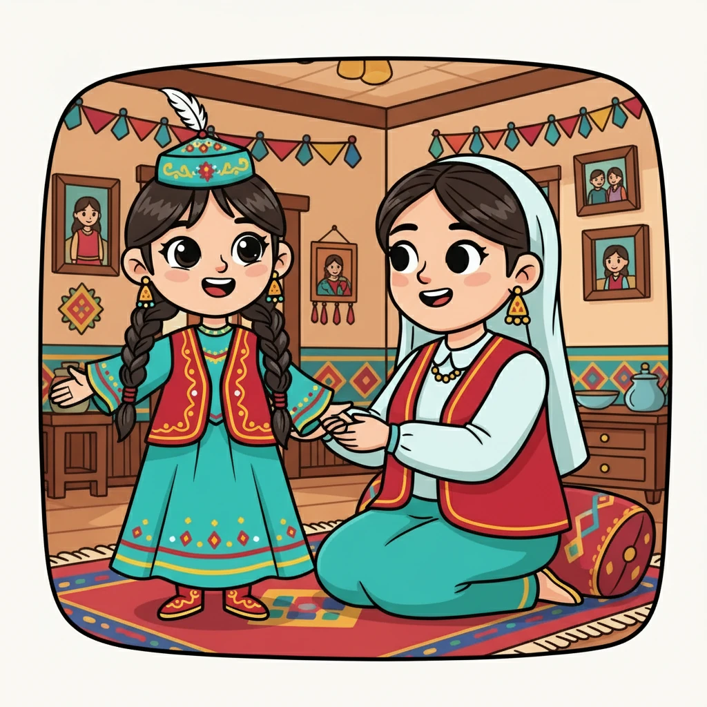 Ұлжан үйіне қуанышпен оралды. Ол анасына бүгінгі күні туралы әңгімелеп берді. Анасы оның достарымен танысқанына қуанды.