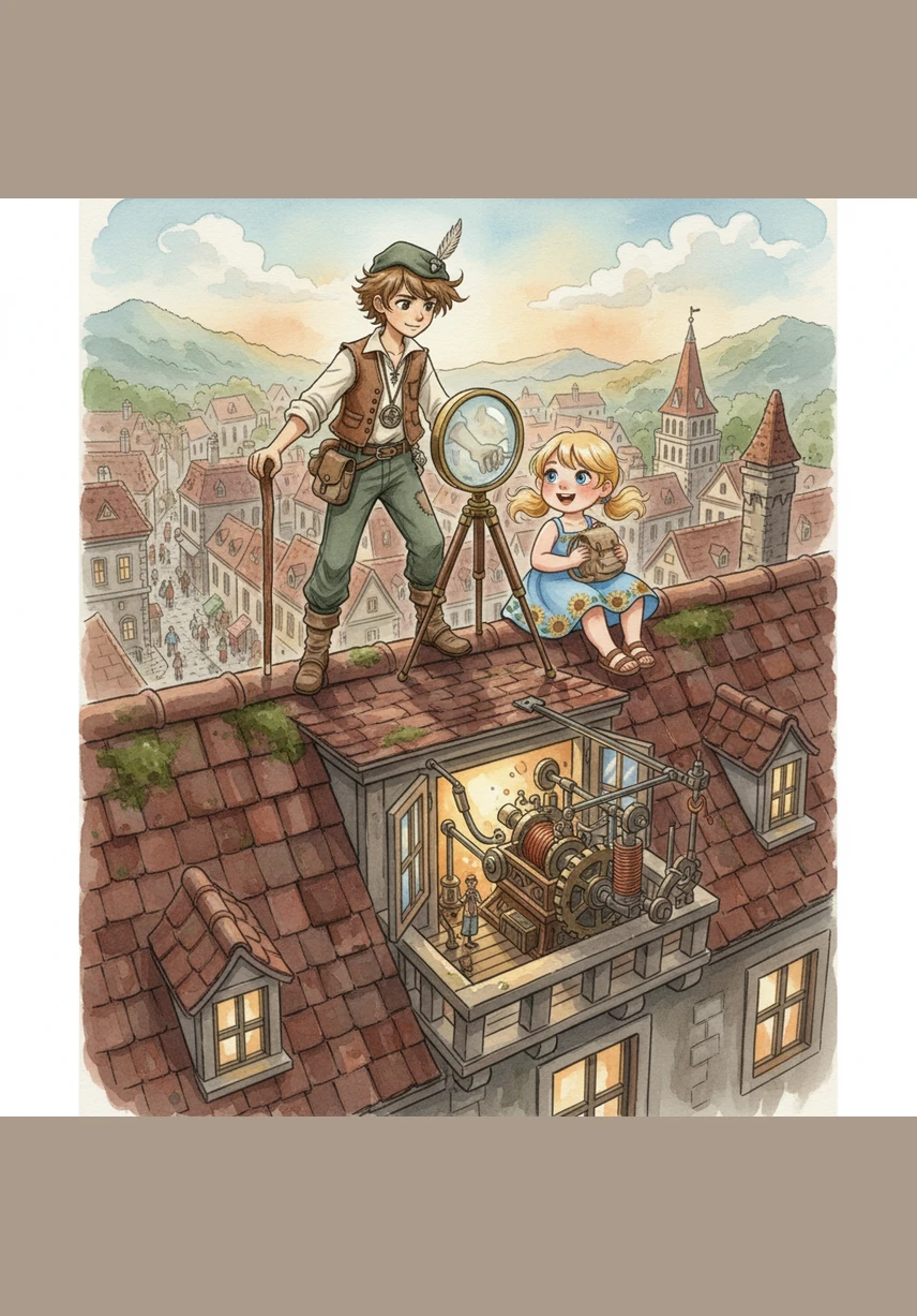 High above the streets of Paris, France, the friends climb the iron stairs of the Eiffel Tower while the wind whistles through the metal beams. Rid shares stories of the tower's history as Aish holds her sun hat tight, looking down at the tiny cars that look like colorful toys below.