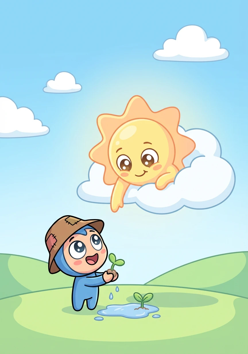 The sunbeam chuckled. "Even the tallest trees started as tiny seeds. You just need a little sunshine, a little rain, and a lot of belief in yourself."