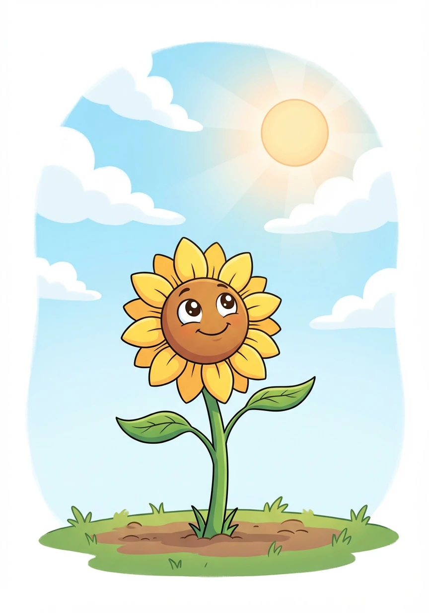 Finally, Pip blossomed into a beautiful sunflower, his face turned towards the sky. He may not have touched the clouds, but he had reached for his dream, and that was all that mattered.