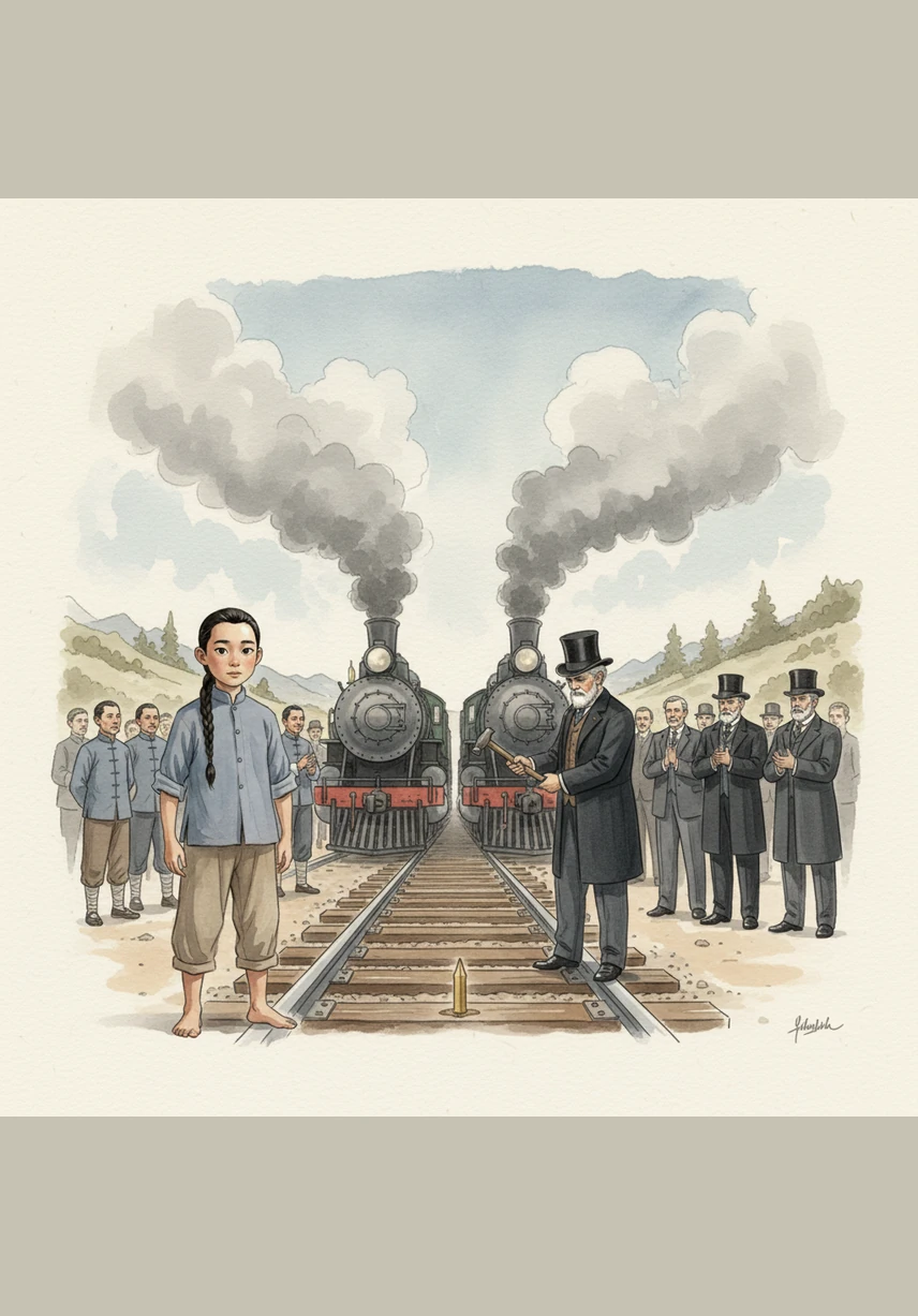 In a grand, dimly lit office in Washington D.C., President Chester A. Arthur sits at a heavy oak desk, his pen hovering over a fateful document. With a few strokes of ink, he signs the Chinese Exclusion Act of 1882, the first law in American history to ban a specific ethnic group from immigrating. The news travels like wildfire, reaching Ming and his father, who realize their dreams of bringing Ming's mother to America have been shattered.