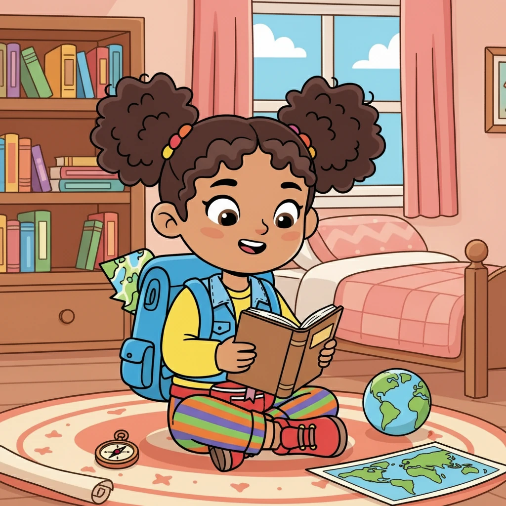 She also had a special guidebook to help her learn about the places she would visit! Maya carefully packed it, eager to read about the new places and cultures she would experience.