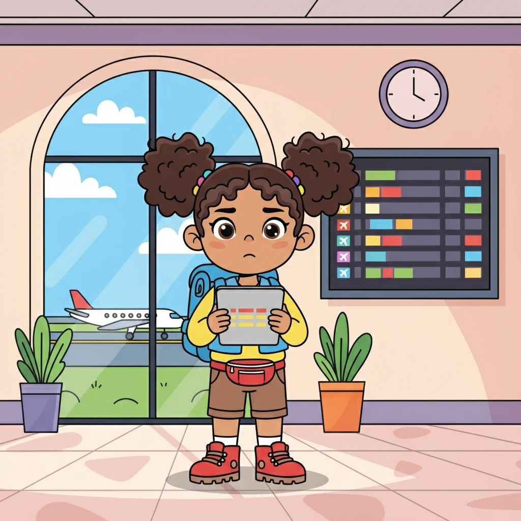 Before leaving, Maya checked the flight times to ensure she wasn't late. She wanted to make sure she was at the airport on time so that they wouldn't miss their flight. Punctuality was important!