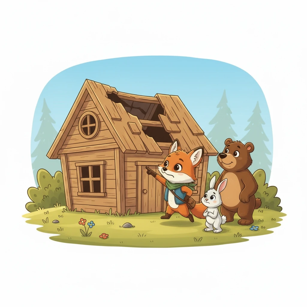 Түлкіжан ақылды болатын. Ол достарына қарап: "Қайғырмаңдар, достар! Біз бірге болсақ, кез келген қиындықты жеңеміз. Төбемізді жөндеуге кірісейік!" деді. Оның сөздері достарына үміт сыйлады.