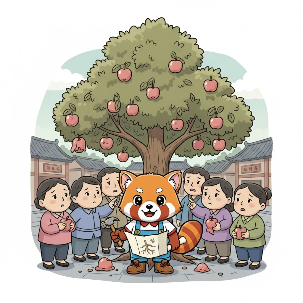 有一天，小鎮的蘋果樹生病了，蘋果都變得軟綿綿的。 大家都非常擔心，因為蘋果是他們最喜歡的食物。 小布決定幫助蘋果樹，他想知道怎麼才能讓蘋果樹重新變得健康。