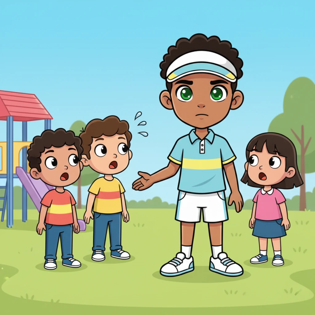 One afternoon, the familiar unkind words started again from a group of students. But this time, Carlton didn't shrink. He stood tall, met their gazes with his bright green eyes, and spoke clearly and firmly, telling them their words were not welcome.