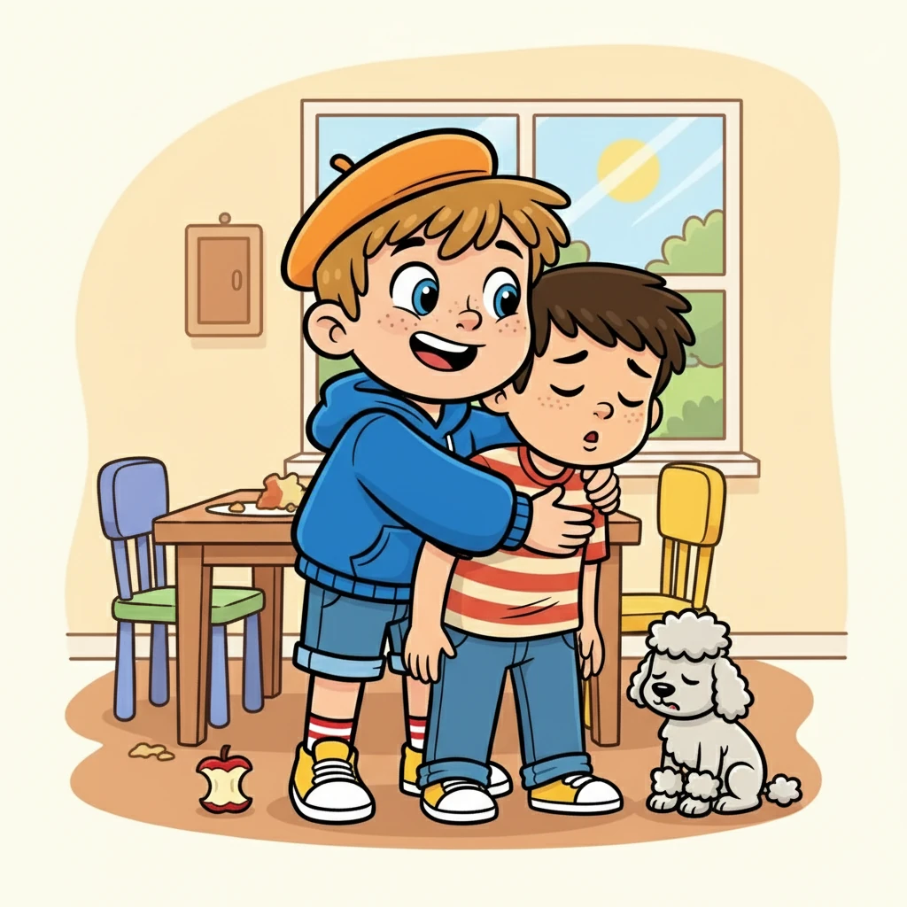 Soudain, le morceau de nourriture qui obstruait les voies aériennes de Nizar fut expulsé. Nizar reprit sa respiration, toussant faiblement, mais soulagé. Ziad était heureux et soulagé aussi.