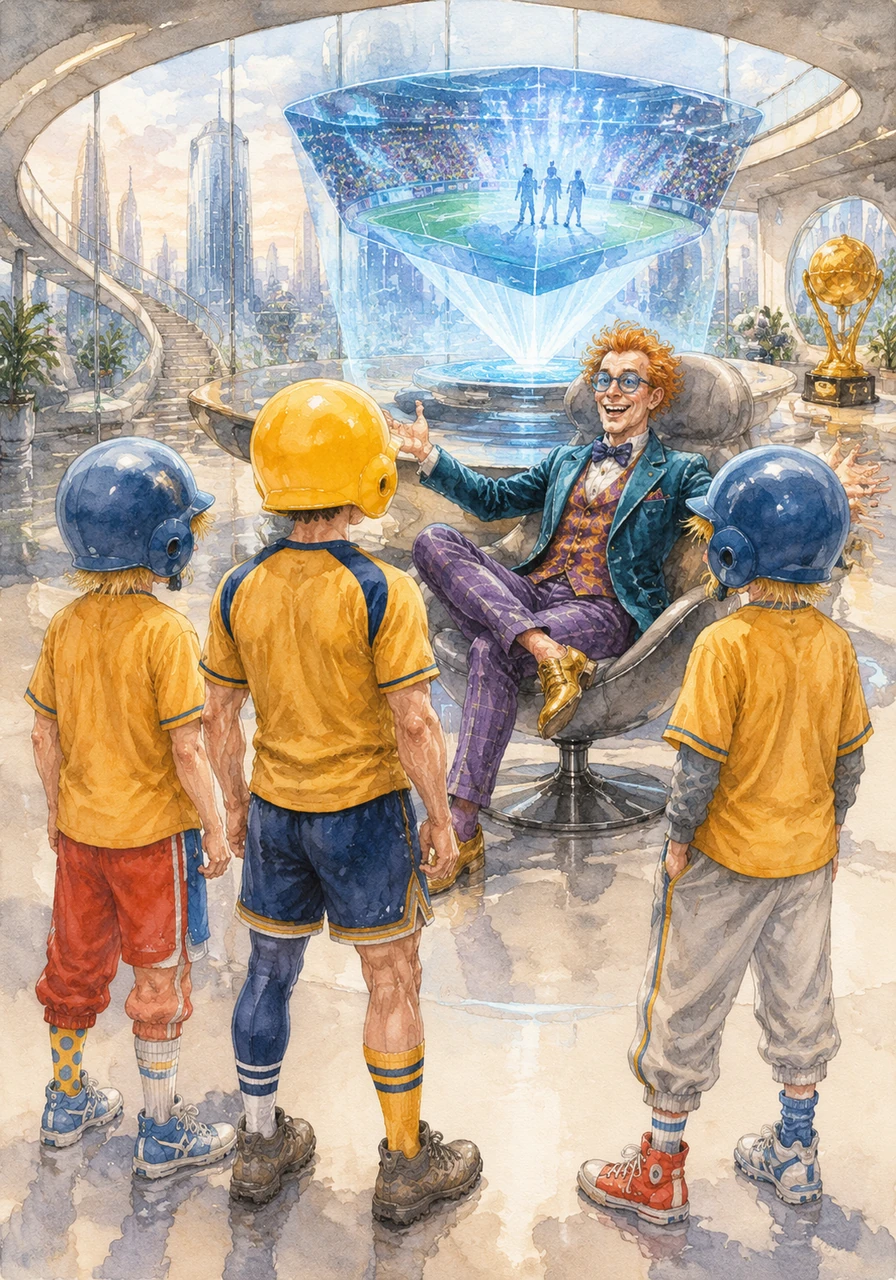 News of their victory spreads, catching the eye of Mel, a quirky billionaire who lives in a high-tech mansion. He invites the trio over and proposes a grand tournament where they will play for all the kids who were never allowed to play.