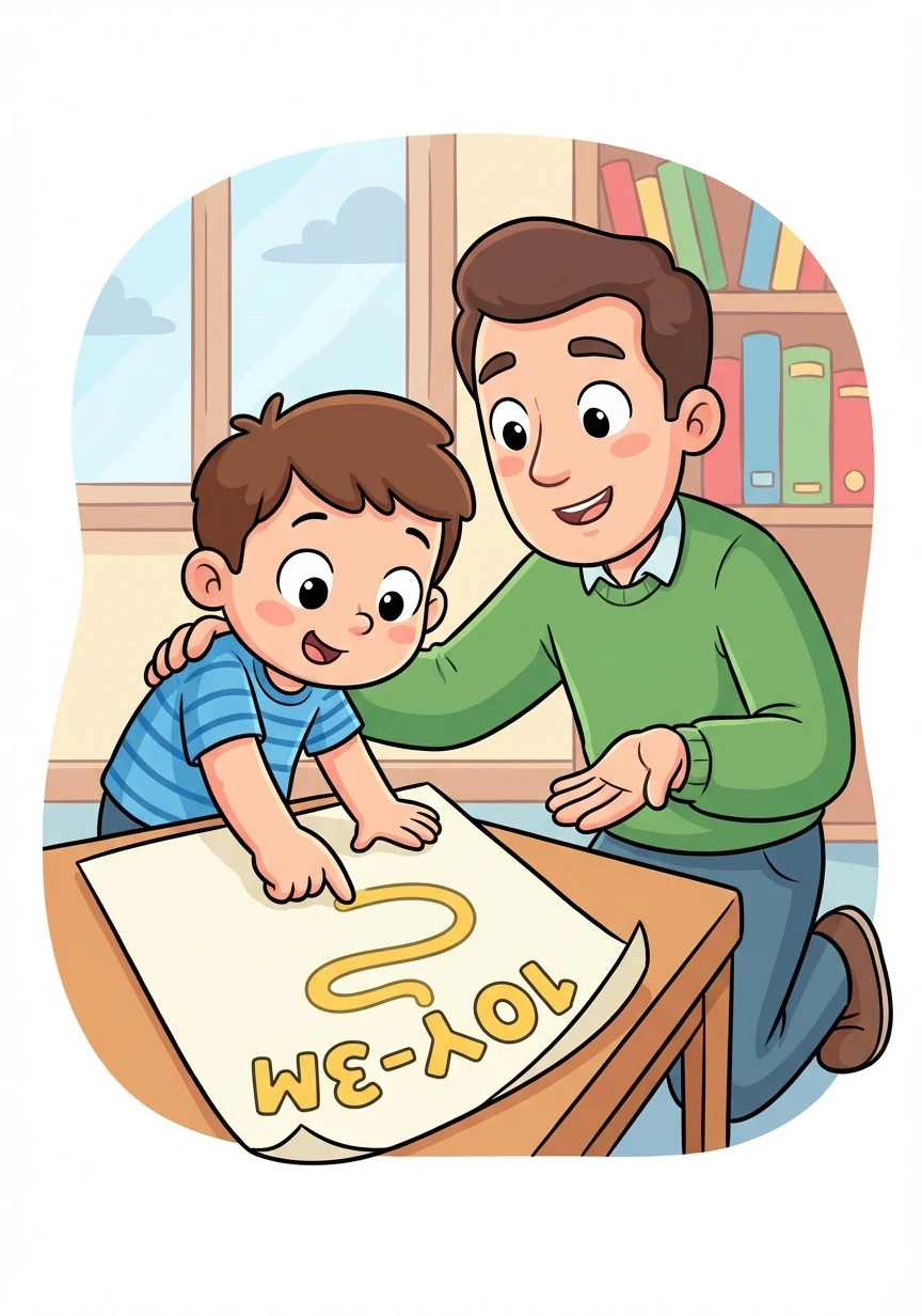 Al abrir el archivo, Tomás ve una hoja con una curva extraña llamada "10Y-3M". Su padre le explica que esta curva le ayuda a predecir el futuro.