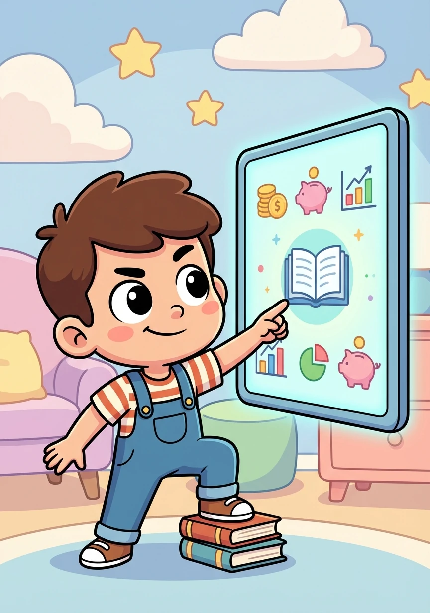 Finalmente, Tomás decide que quiere aprender más sobre el tablero mágico y convertirse en un experto en finanzas.