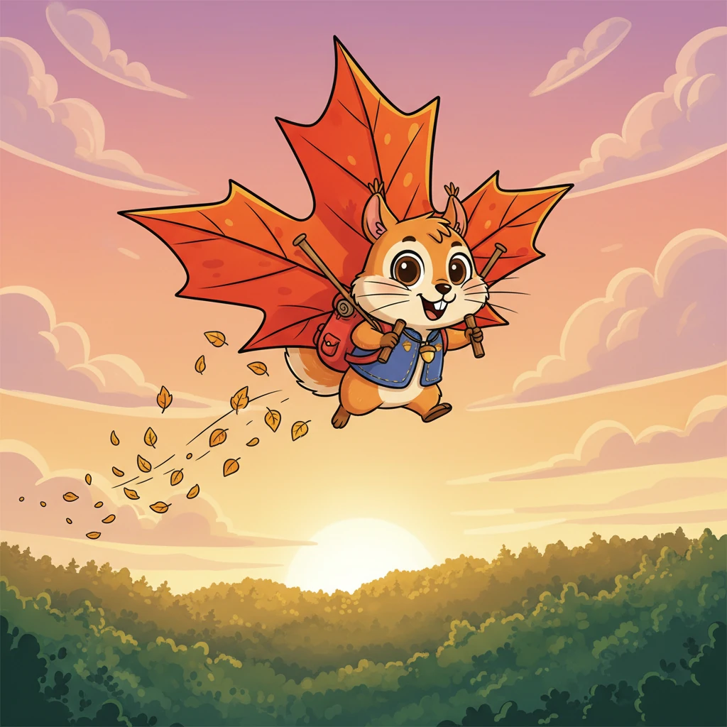 Nico no solo compró el esperado Súper Planeador de Hojas de Arce; aprendió una valiosa lección: la espera hace que el premio sea aún más dulce. Ahora, surca los cielos del bosque al atardecer, el viento en sus bigotes, sabiendo que es el verdadero dueño de su propio tesoro y de su futuro.