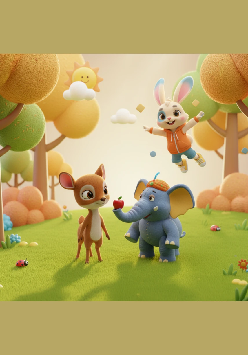 The following morning, Monkey was swinging playfully through the high canopy when a brittle branch suddenly snapped beneath his weight. He tumbled through the air and landed on the soft forest floor with a thud, clutching his sore leg and feeling very sad.