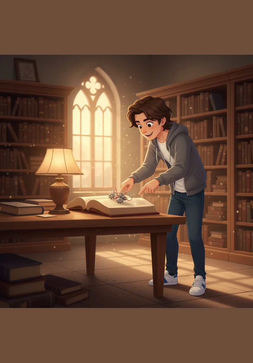 As the sun dipped below the horizon, casting long, orange shadows across the stacks, a strange draft caught Leo’s attention. He pushed aside a row of dusty encyclopedias to reveal a small, brass handle hidden in the wood paneling.