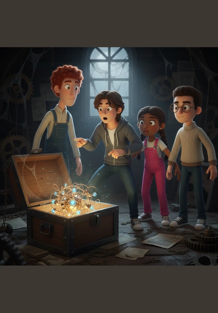 Behind the door lay the heart of the college’s history: a massive, unfinished machine known as the Chronos Mirror. It was designed to show the past, but it sat silent and broken, covered in decades of cobwebs.