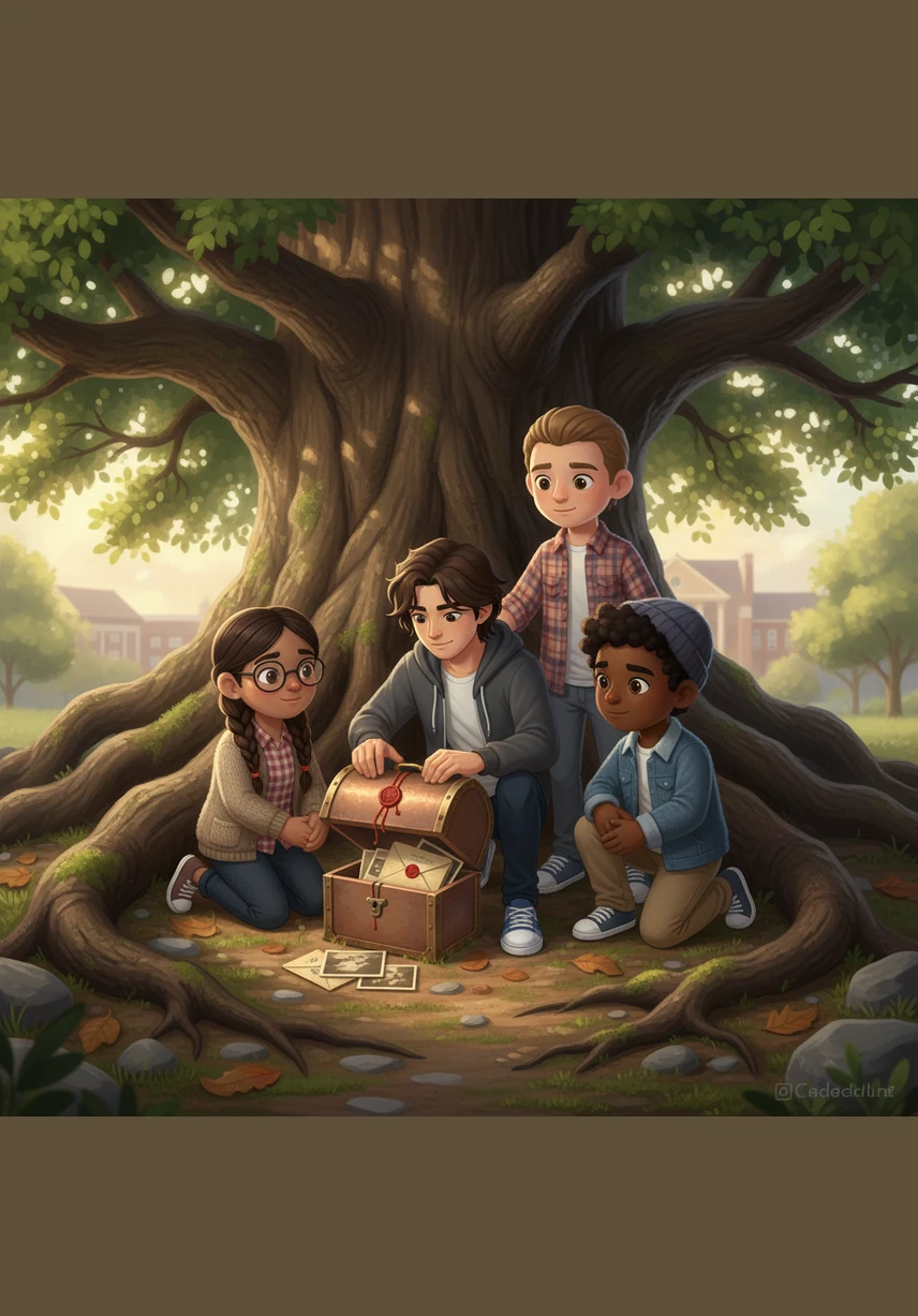 Beneath the roots of the Great Oak, they unearthed a small, weathered copper box sealed with a wax stamp. Inside, they found letters of encouragement and old photographs, a bridge across time left by the very first graduating class.