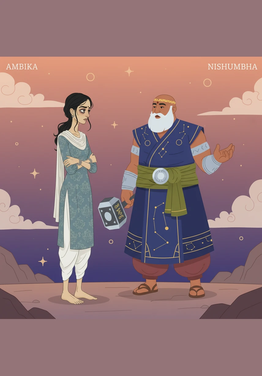 Ambika stands beside a shiny new car, handing the keys to Nishumbha while her own bank records show a depleted balance. She wears a quiet, forced smile, convincing herself that supporting her husband’s career is her primary duty as a wife.