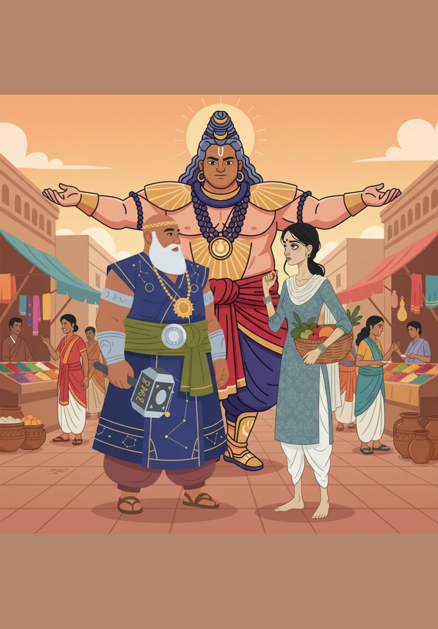 Nishumbha sits in a circle of concerned relatives, performing a scene of heartbreak and abandonment for his captive audience. He weeps about his devotion while conveniently omitting the years of stolen savings and the silence he forced upon his wife.