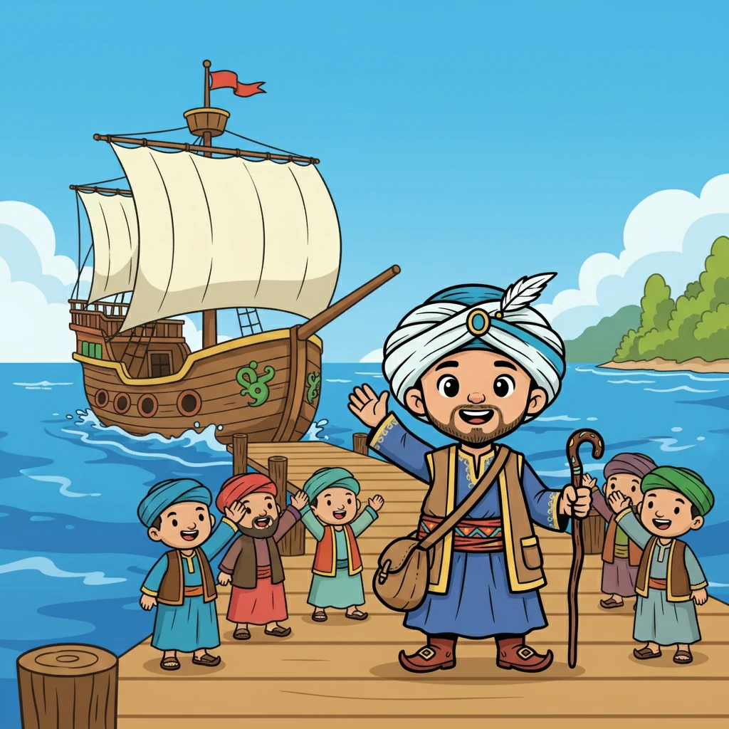 Setelah dua minggu, Ibnu Batutah mengucapkan selamat tinggal kepada Sultan dan rakyat Pasai, dengan semangat baru. Ia melanjutkan perjalanannya menuju Tiongkok, membawa kenangan indah tentang keramahan dan iman yang murni.