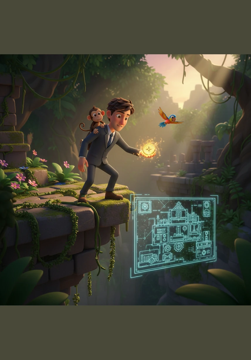 Standing at the edge of the deep canyon, Marco looked at his blank scrolls and felt a cold pit of dread in his stomach. He realized he didn't actually know how to calculate structural tension or wind resistance because he had skipped every foundational lesson in his youth.