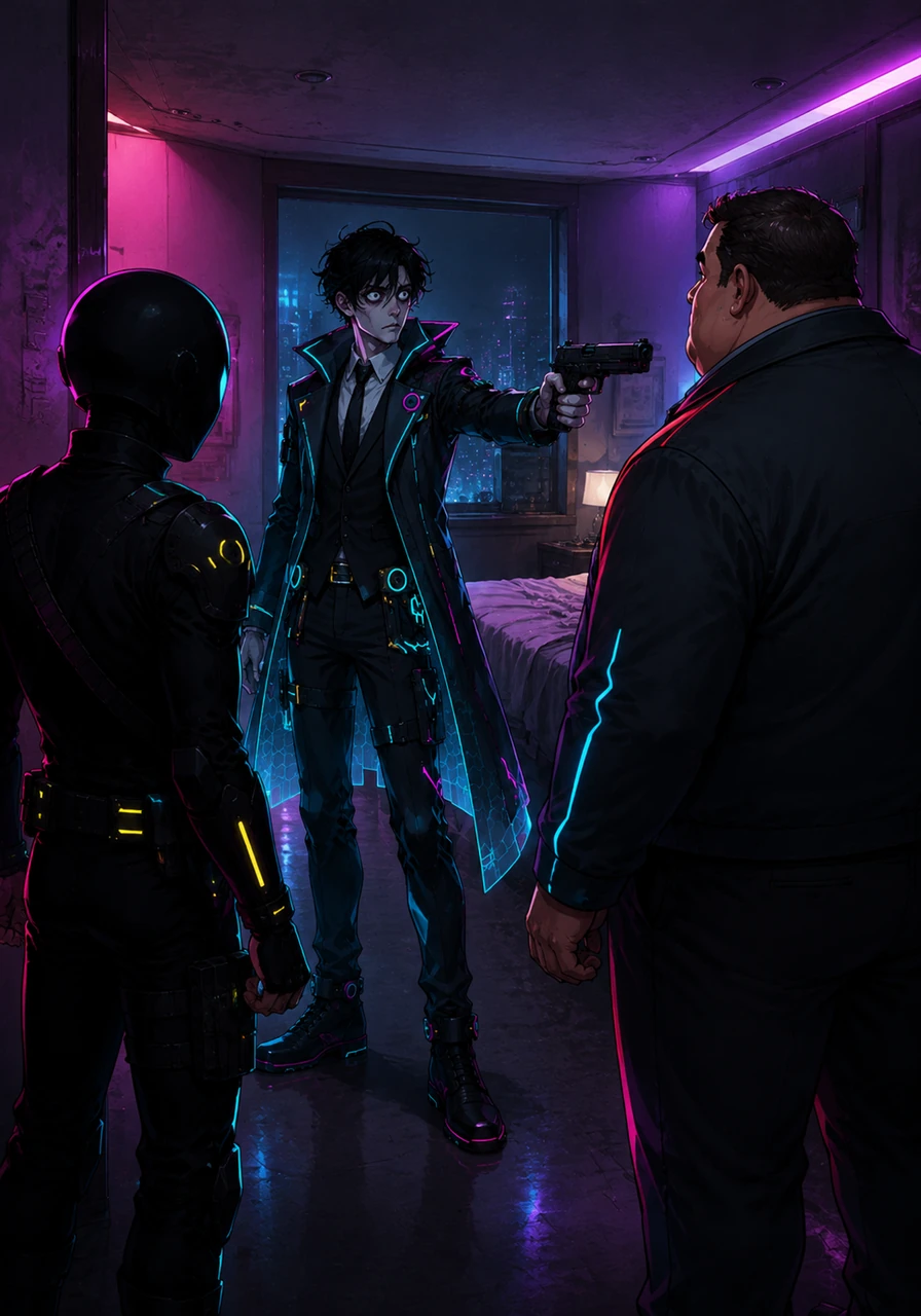 The moment they step into the small hotel room and flip the switch, the atmosphere changes from dull to deadly. Standing in the center of the room is a slender man named Max, holding a black automatic pistol aimed directly at Ausable’s heart.
