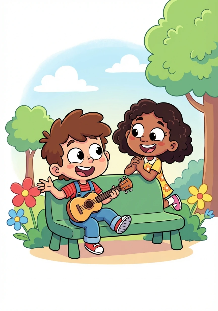Leo meets his friend, Maya, in the park. He excitedly tells her about his dream of becoming a musician and how "Tonight" inspires him. Maya, always supportive, encourages him to follow his passion.