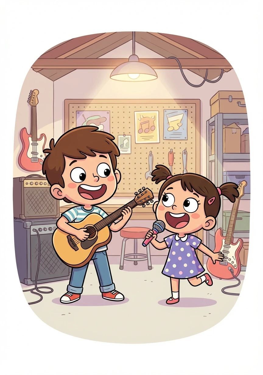 Together, Leo and Maya start practicing their music in Leo's garage. Leo plays the guitar and Maya sings along, creating their own unique rendition of "Tonight."