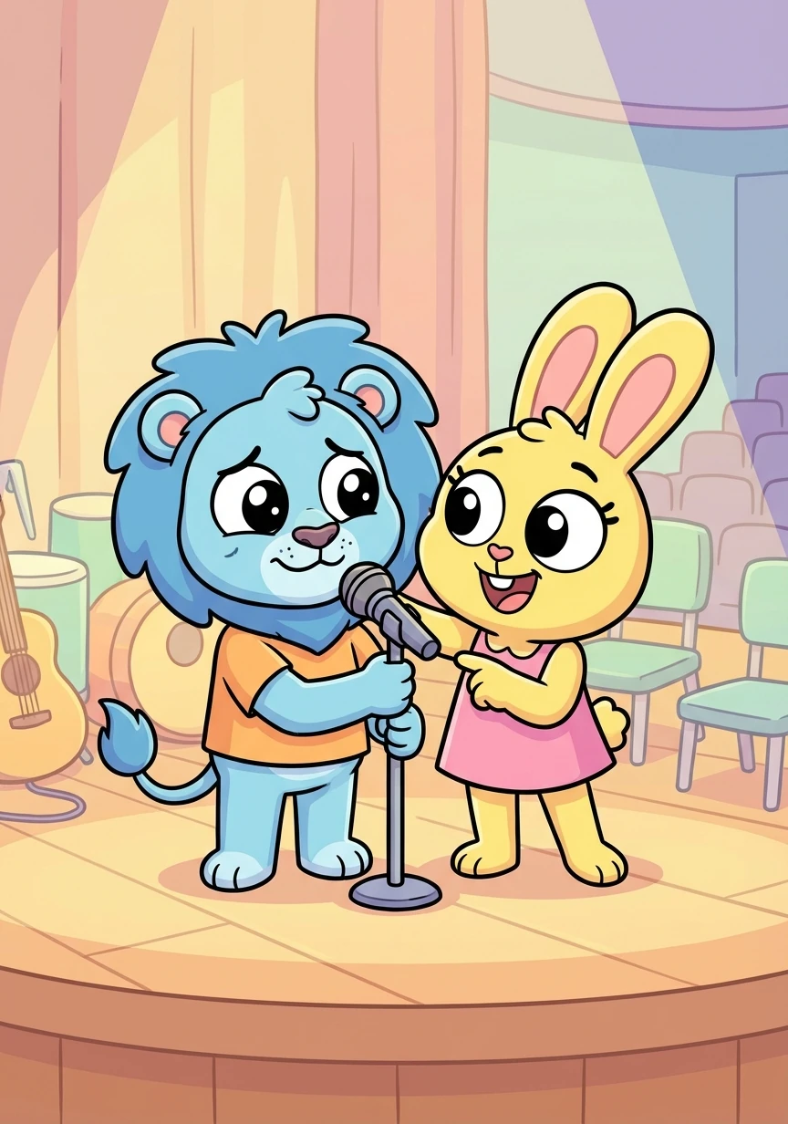 They decide to audition for the school talent show. Leo is nervous but Maya's encouragement helps him overcome his fear.