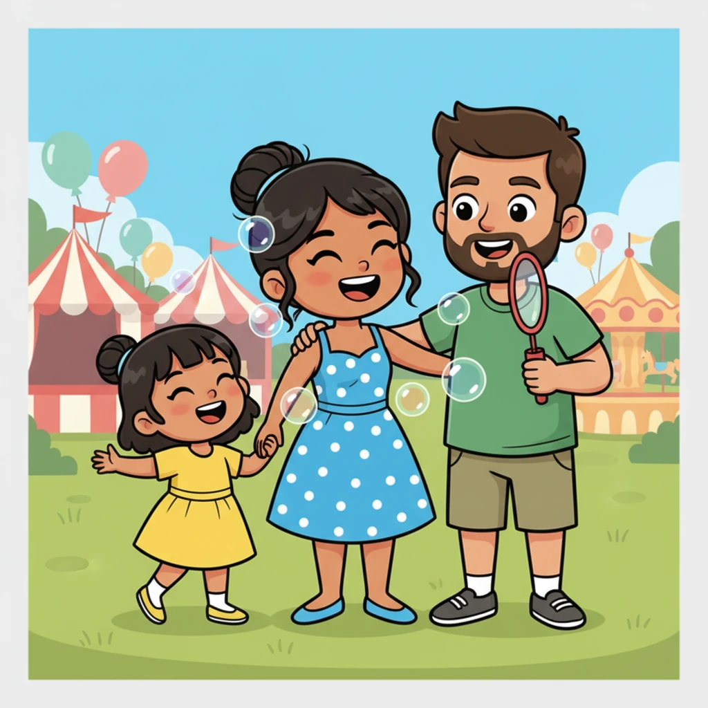 One sunny afternoon at a community fair, Cherie meets a wonderful new man who instantly connects with both her and Luna. He shares their laughter and joins in their games, making them feel warm and complete. A new chapter of love begins to unfold.