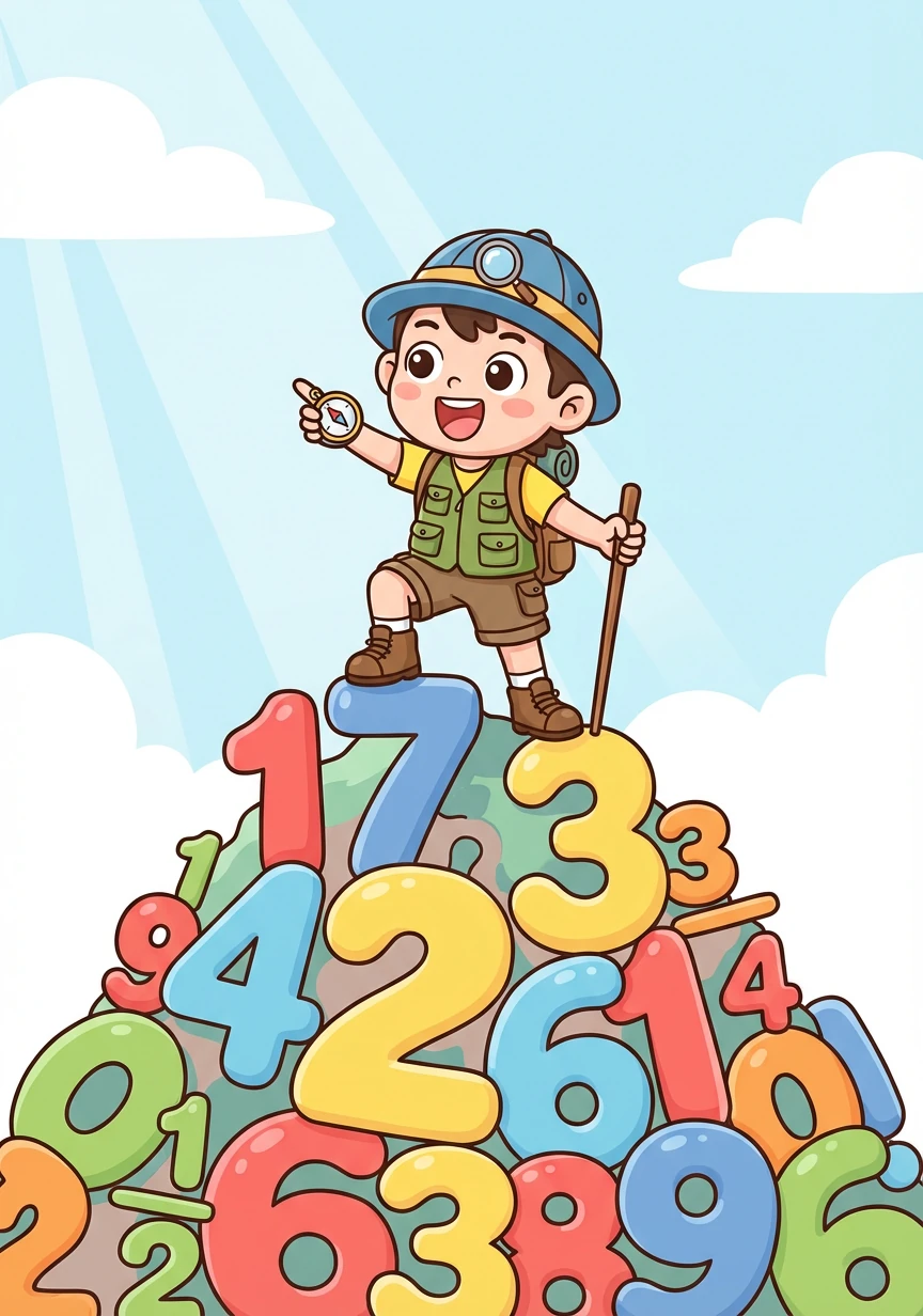 数理小奇探站在一座巨大的数字山上，他兴奋地准备开始他的有理数探险之旅。