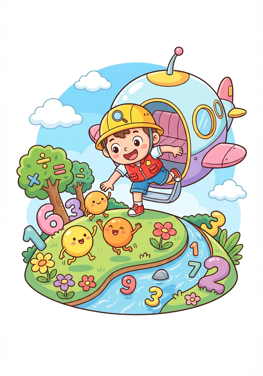 他们降落在“小数岛”上，岛上的居民都是可爱的小数点，他们教会小奇探小数的意义。