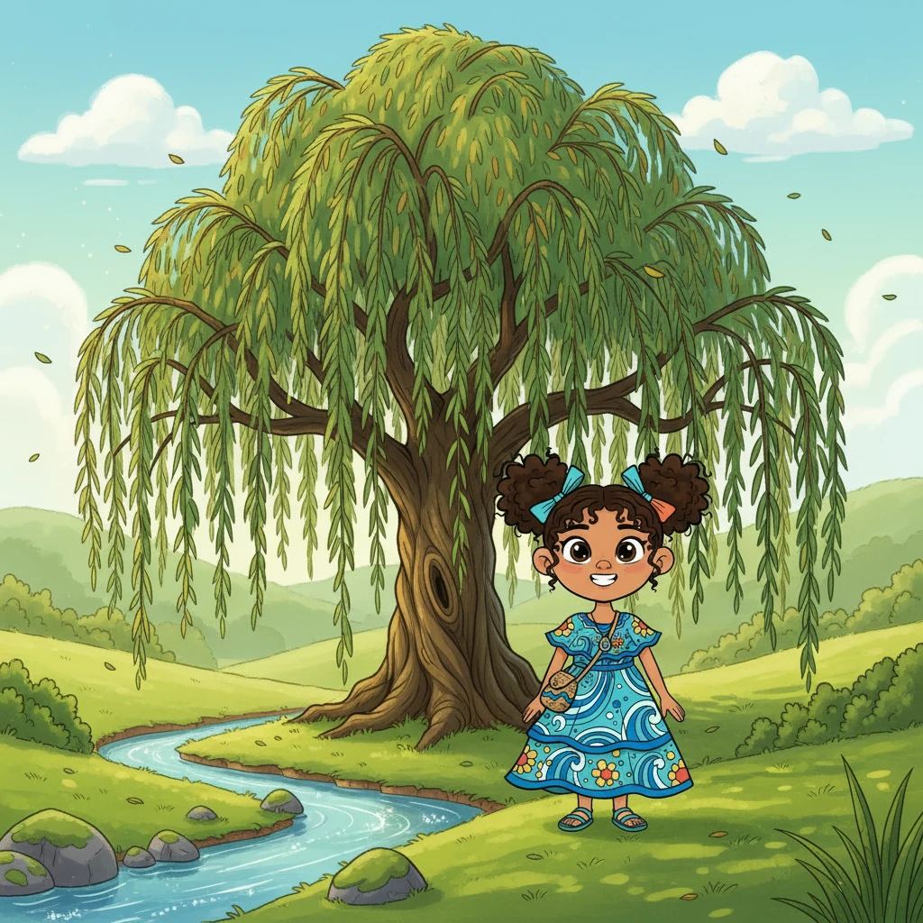 La segunda lección fue del sauce llorón, cuyas ramas largas y flexibles se balanceaban con el viento. El sauce le enseñó sobre la autenticidad, a fluir con la naturaleza y a ser fiel a su propia esencia, sin intentar ser algo que no era. Lena entendió el mensaje.